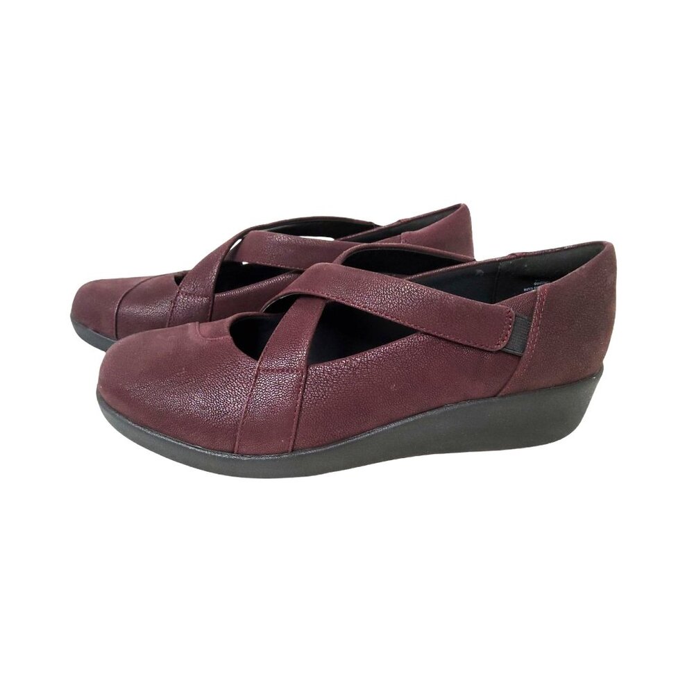 easyspirit womens e360 "karlette" faux leather plum color mary janes size 8m.